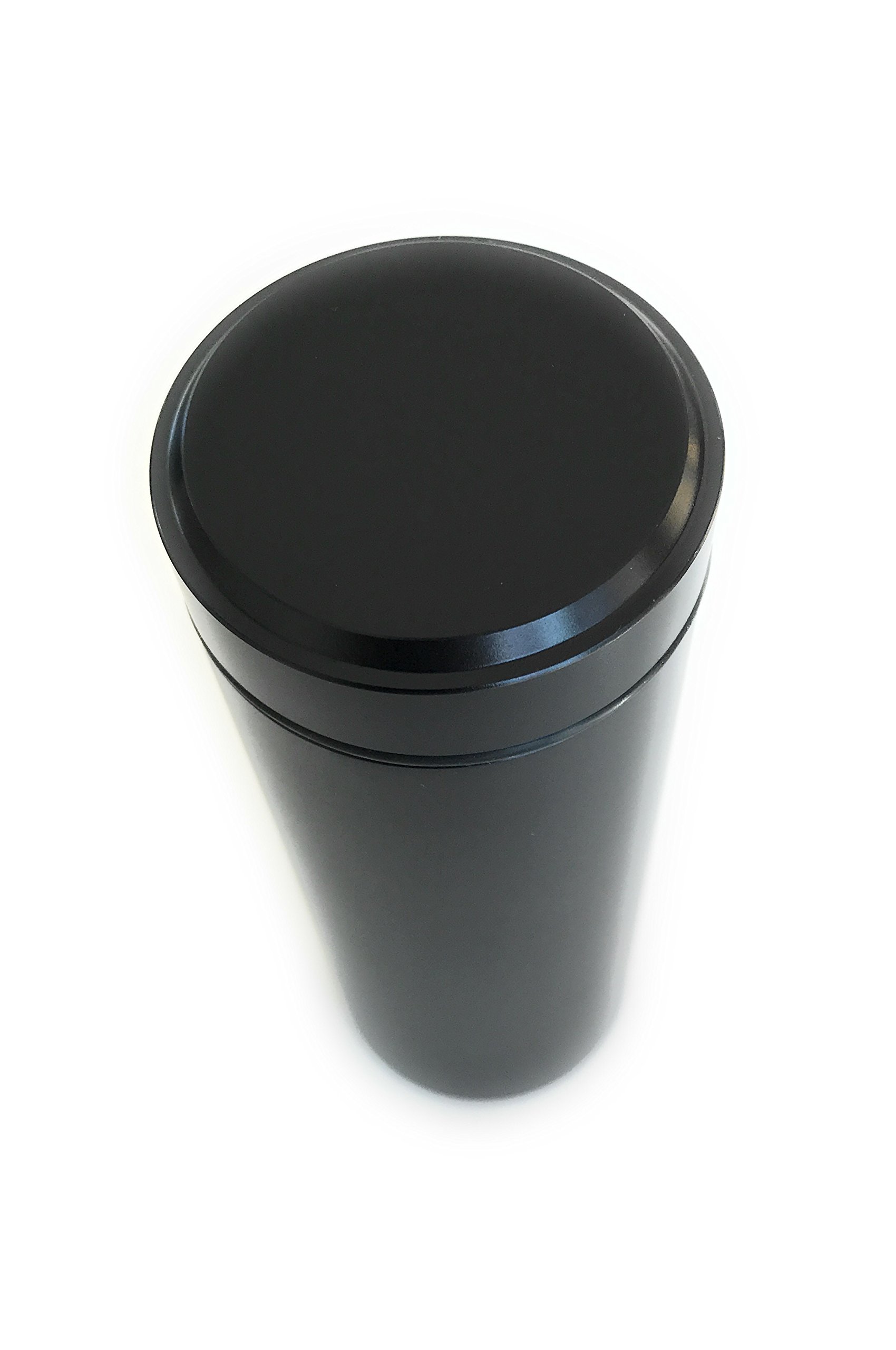 Stash Jar - Airtight Smell Proof Aluminum Herb Container Waterproof, Scent Lock Odor Protection. Beautiful Discreet Metal Design. Store Herbs and Spices Securely (Black)