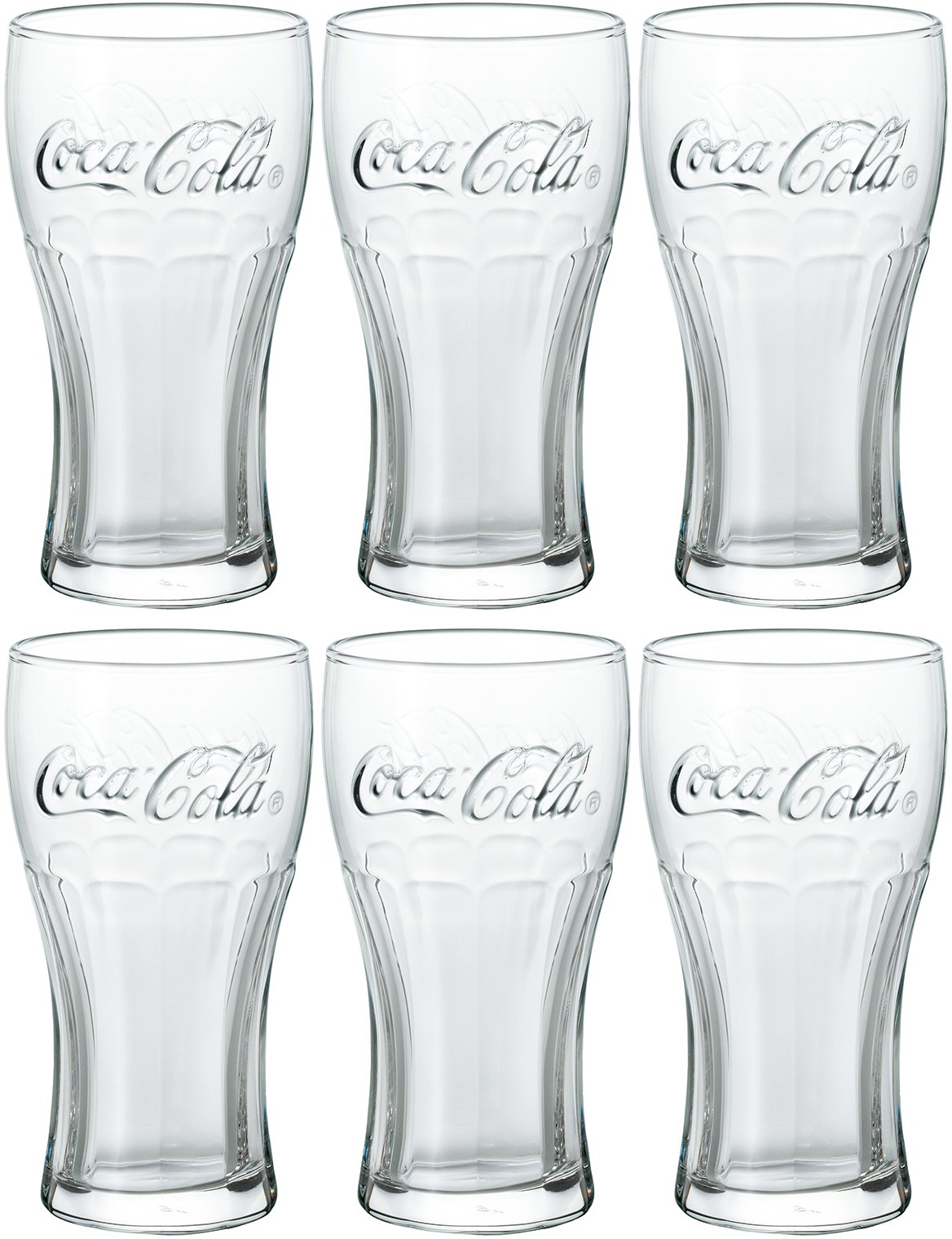 ADERIA B5469 Coca-Cola Genuin Glass, Clear, 12.5 fl oz (370 ml), Set of 6, Made in Japan, Highball Cup, Wedding, Celebration, Beer, Stylish, Gift, Glass, Sake, Birthday, Women, Tumbler, Men's,