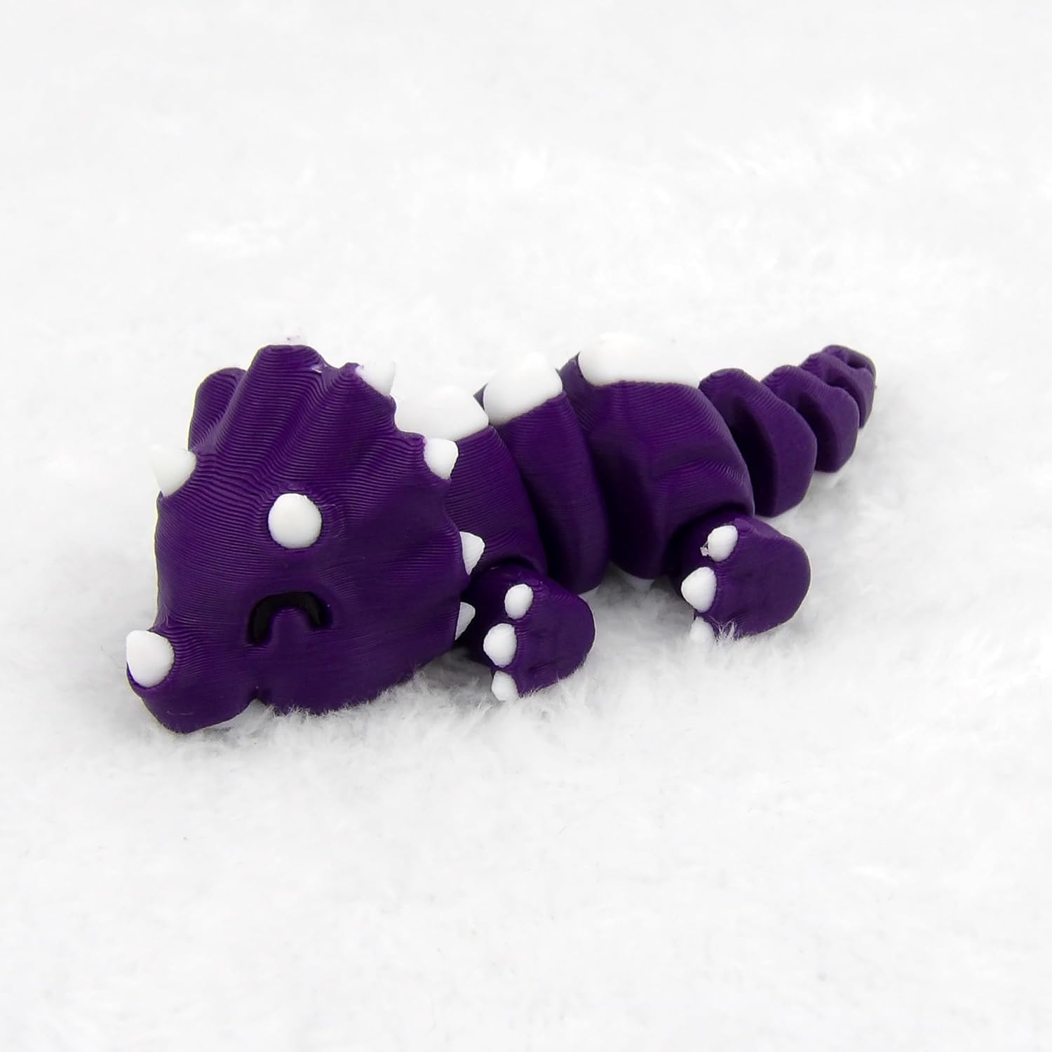 Tiny Triceratops Dinosaur Toy – 3D Printed Articulated Mini Dino Figure – Fidget Desk Toy or Gift for Kids and Collectors