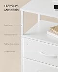 SONGMICS BELLAH Collection - Nightstand with Charging Station and APP-Controlled Adjustable LED Lights, Bed Side Table, 2 Drawers and Open Shelf, Bedroom, Cloud White and Snow White ULGS302WH04
