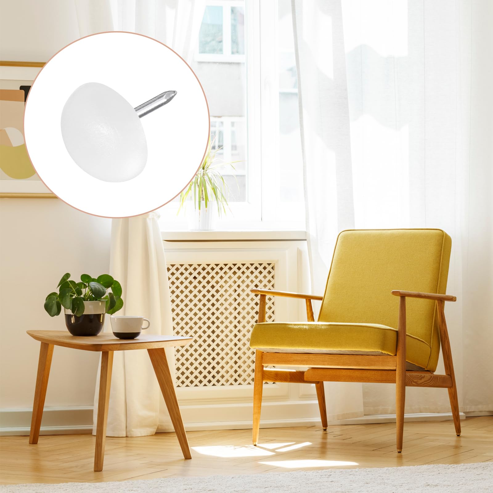 METALLIXITY Furniture Feet Nail (14mm/0.55in) 40Pcs, Plastic Half-Circles Chair Glides Sliders - Image 3