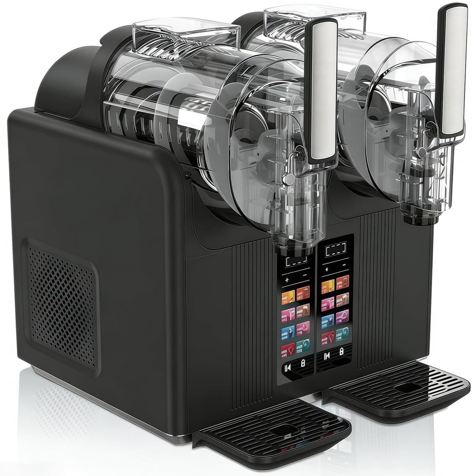 Macchina a Doppia Vasca per Granita e Gelato Soft – 2x2L, Comandi Touch, 7 Modalità Preselezionate, Lavaggio con un Tasto, Refrigerazione Rapida, Serbatoio in PC, Miscelazione Potente 360°