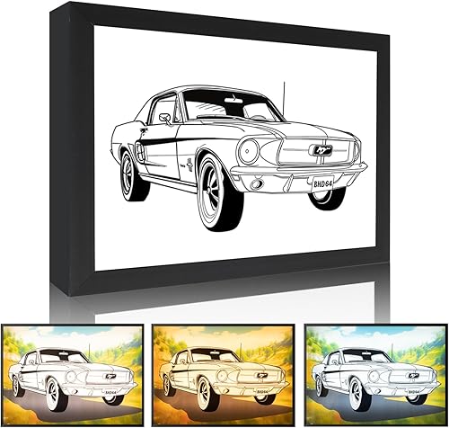 TOMAY 2024 Regalos para el día de San Valentín para él, luz nocturna LED de 8 pulgadas, marco de decoración artística regulable de 3 maneras