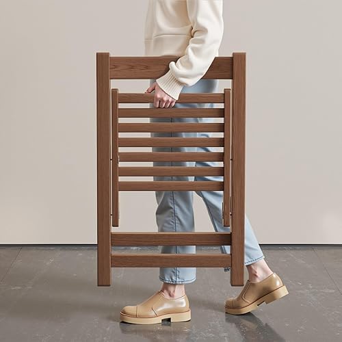 Miniatura 6 de Soild - Juego de 2 sillas plegables de madera para interiores o exteriores, capacidad de 300 libras, ahorro de espacio y diseño portátil para cocina