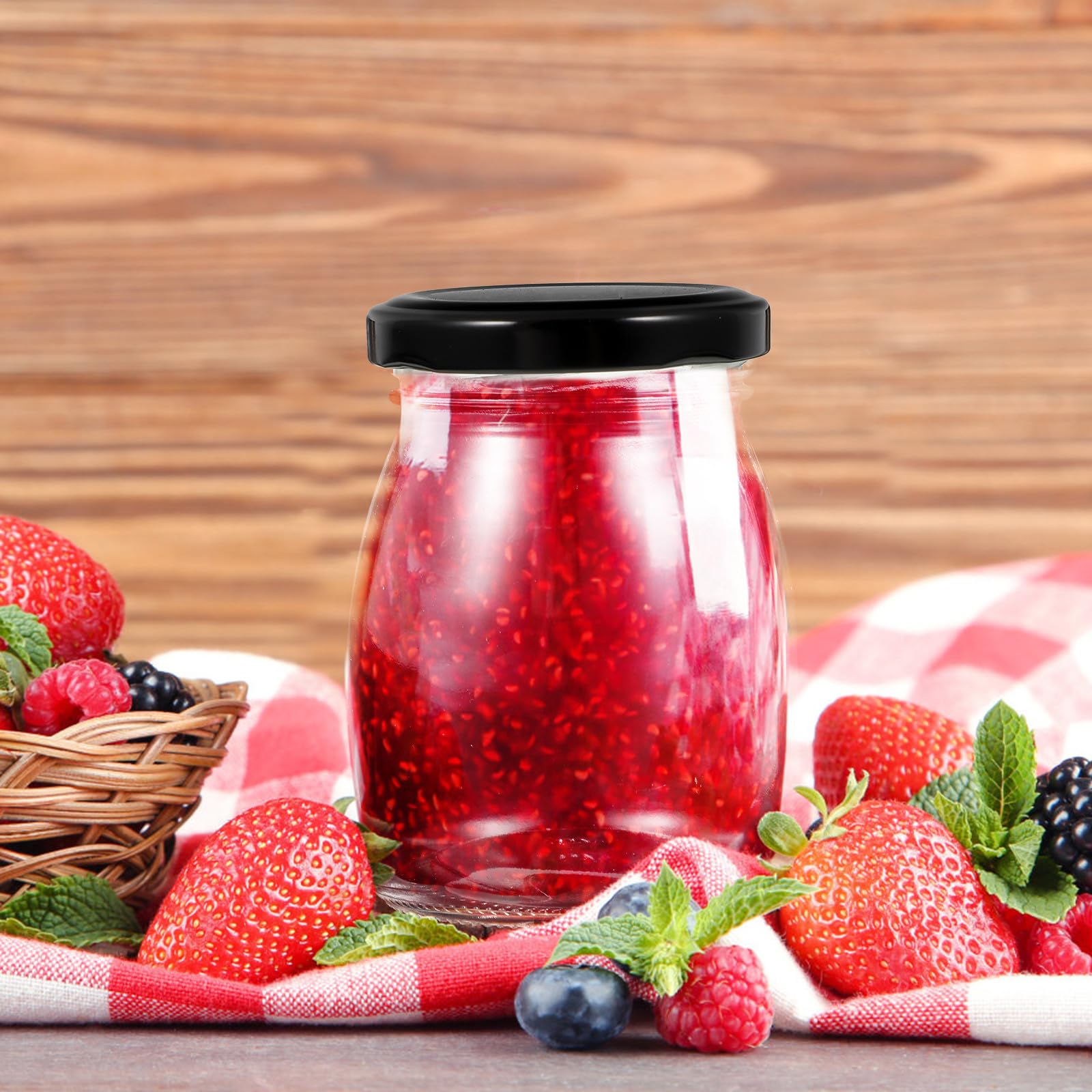 Levemolo Barattoli di Vetro Sigillati per Conservazione Alimenti 10 Pezzi 200ml con Coperchio, Contenitori Ermetici per Yogurt, Budino e Cereali, Barattoli da Cucina per Conservazione