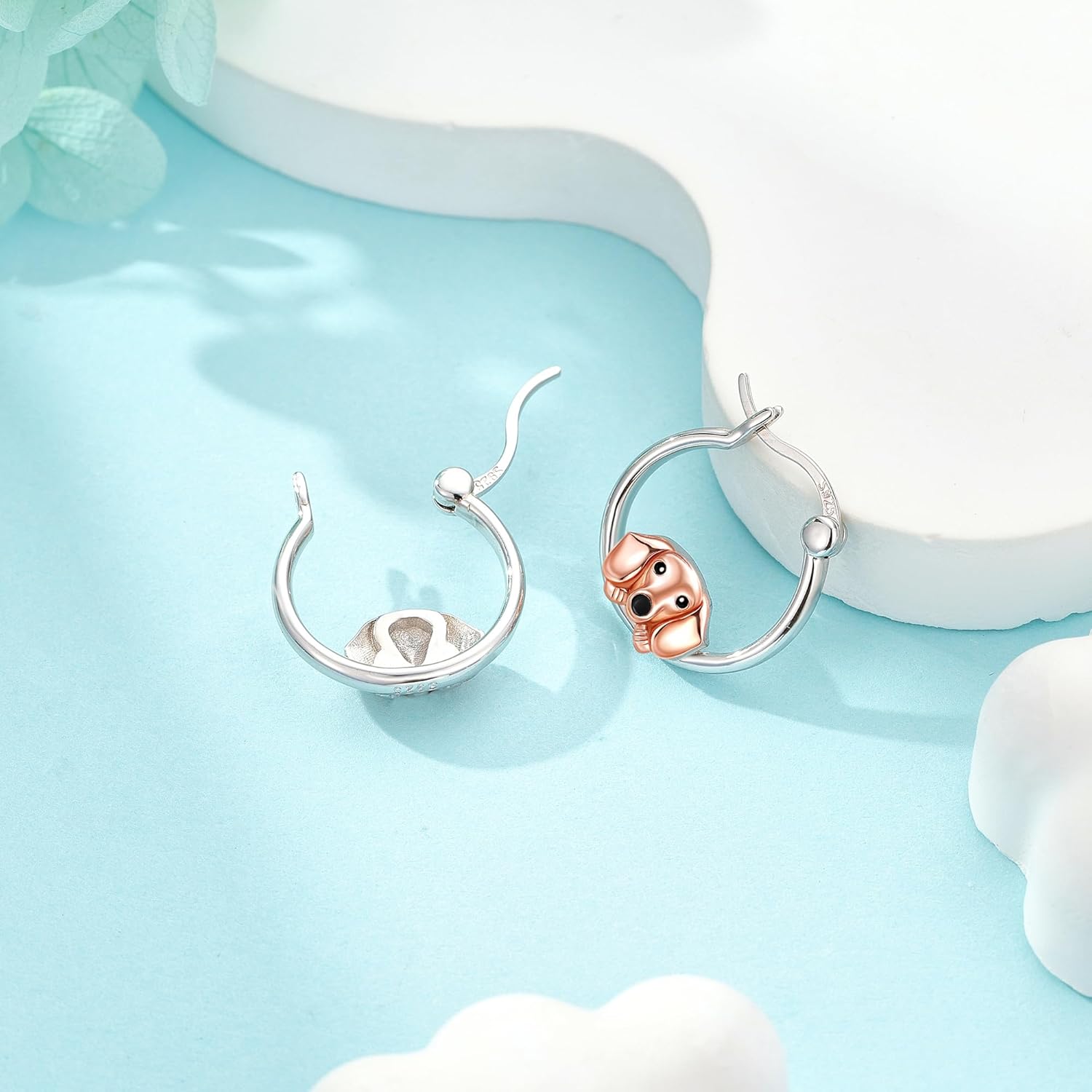 Dachshund Hoop Earrings S925 Sterling Silver Cute Dachshund Earrings Animal Jewelry Gifts for Women Dachshunds Lovers - Image 2