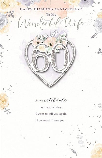 Gibson - Wife On Our 60th Diamond Anniversary - Large Exquisite Card