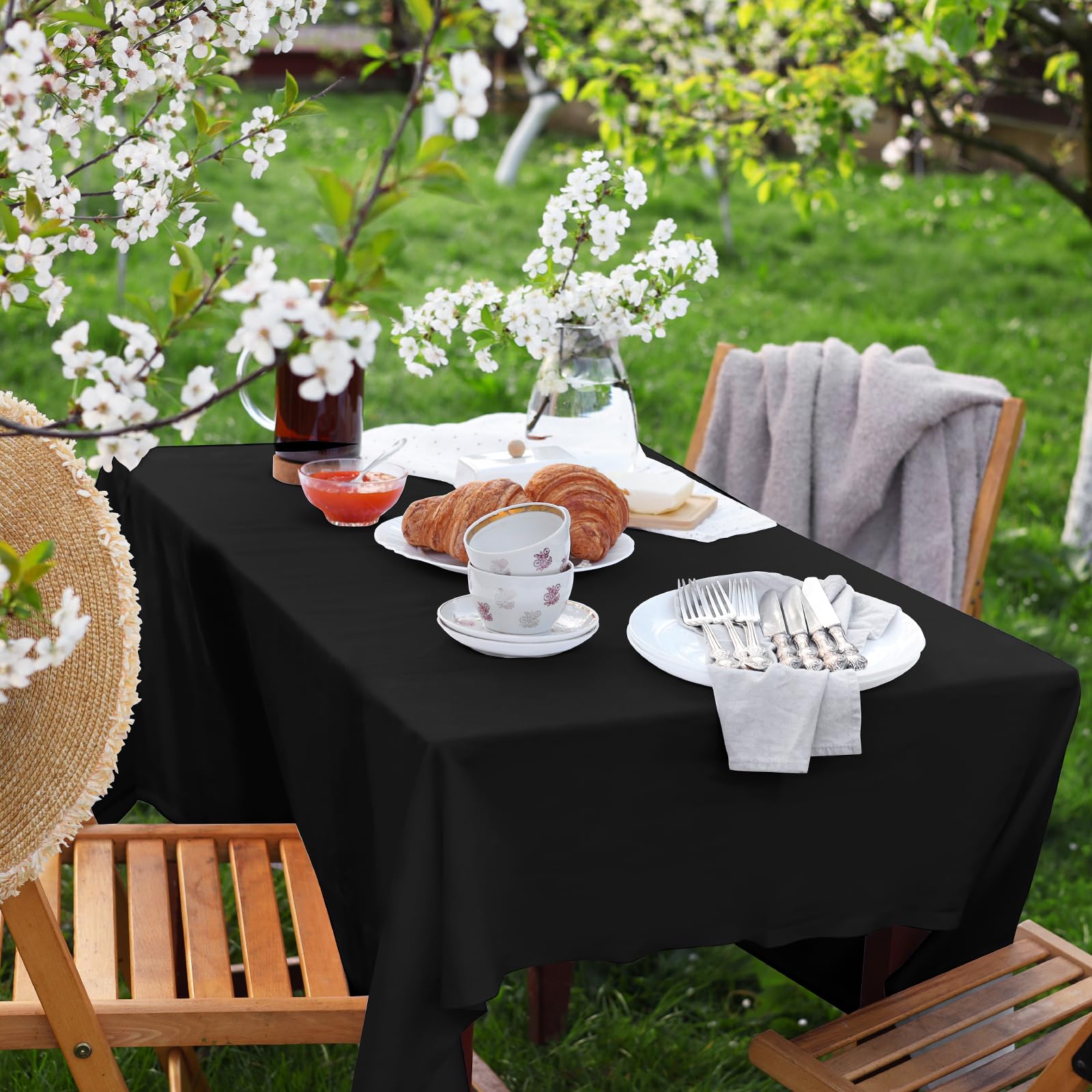 NACHLYNN 6-pack Wegwerp Plastic Tafelkleden 137 x 274 cm Ivoor Rechthoekig Tafelkleed voor Vakantiefeesten, Verloving, Bruiloften, Doop, Verjaardagsdecoratie
