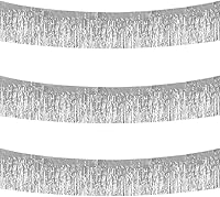 Vista 70 de BEISHIDA 3 paquetes de 9.1 metros de guirnalda de flecos de lámina metálica de oropel, serpentinas brillantes de color oro rosa para colgar