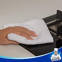 Vista 7 de MR.SIGA Paño de limpieza de microfibra, toallas de microfibra multiusos, trapos de limpieza sin rayas, paquete de 12, blanco, tamaño 12.6 x 12.6 in