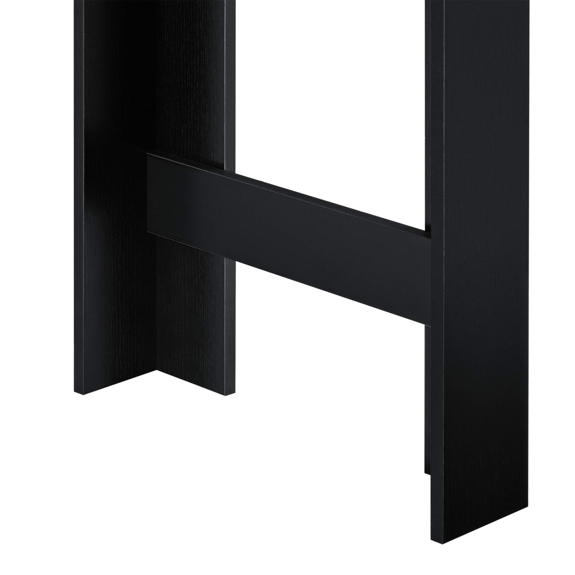 [en.casa] Tavolo Alto da Bar con 3 Scomparti Aperti Bancone da Lounge Caffè Bistrot con Ripiani Laterali Penisola Cucina Stretta 110x50x103 cm - Nero/Effetto Rovere