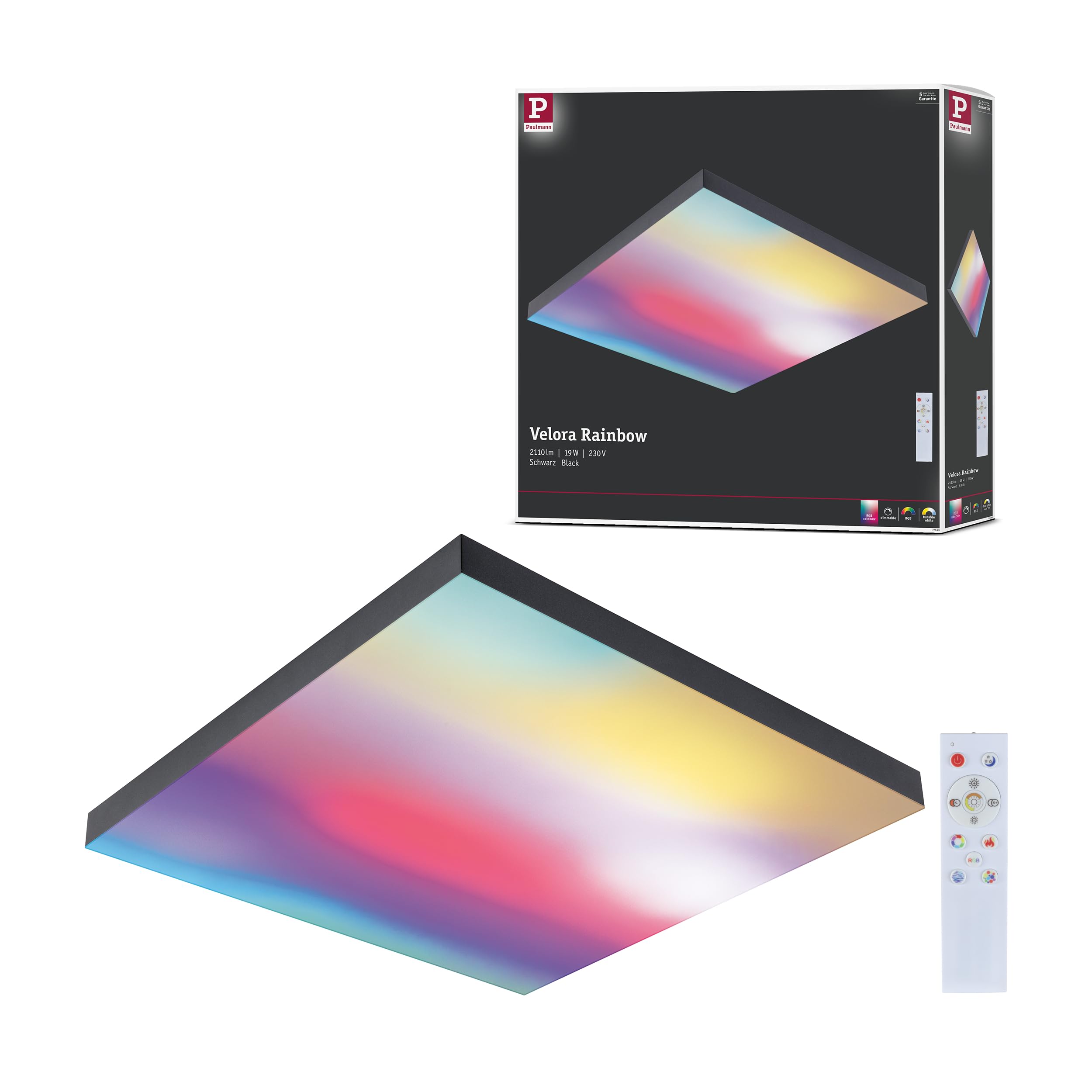 Paulmann Velora Rainbow Panel 45X45cm Black Rgbw