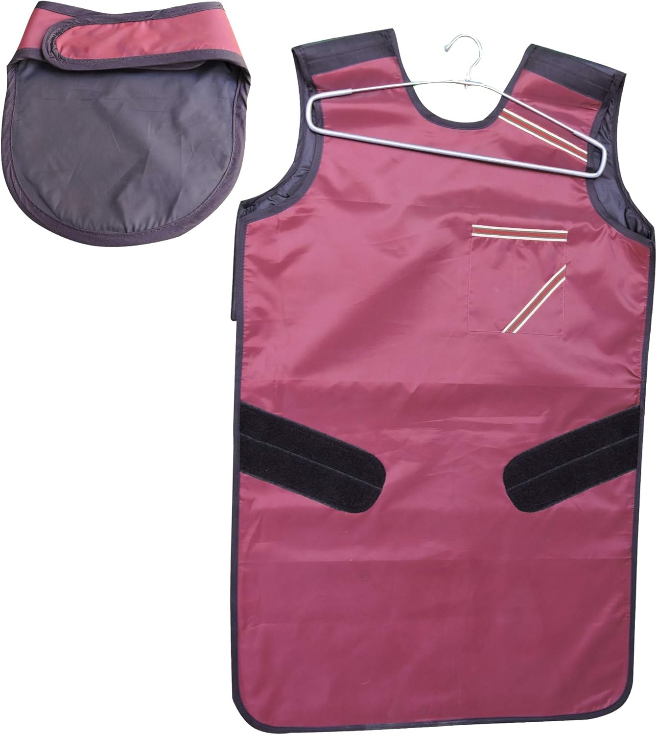 X-Ray Lead Apron with Adjustable Straps and Thyroid Sheild Set, 0.5mm Lead (pb) Equivalency, Superior Radiation Shielding for Medical, Dental, and Veterinary Use, Durable and Comfortable (Maroon)