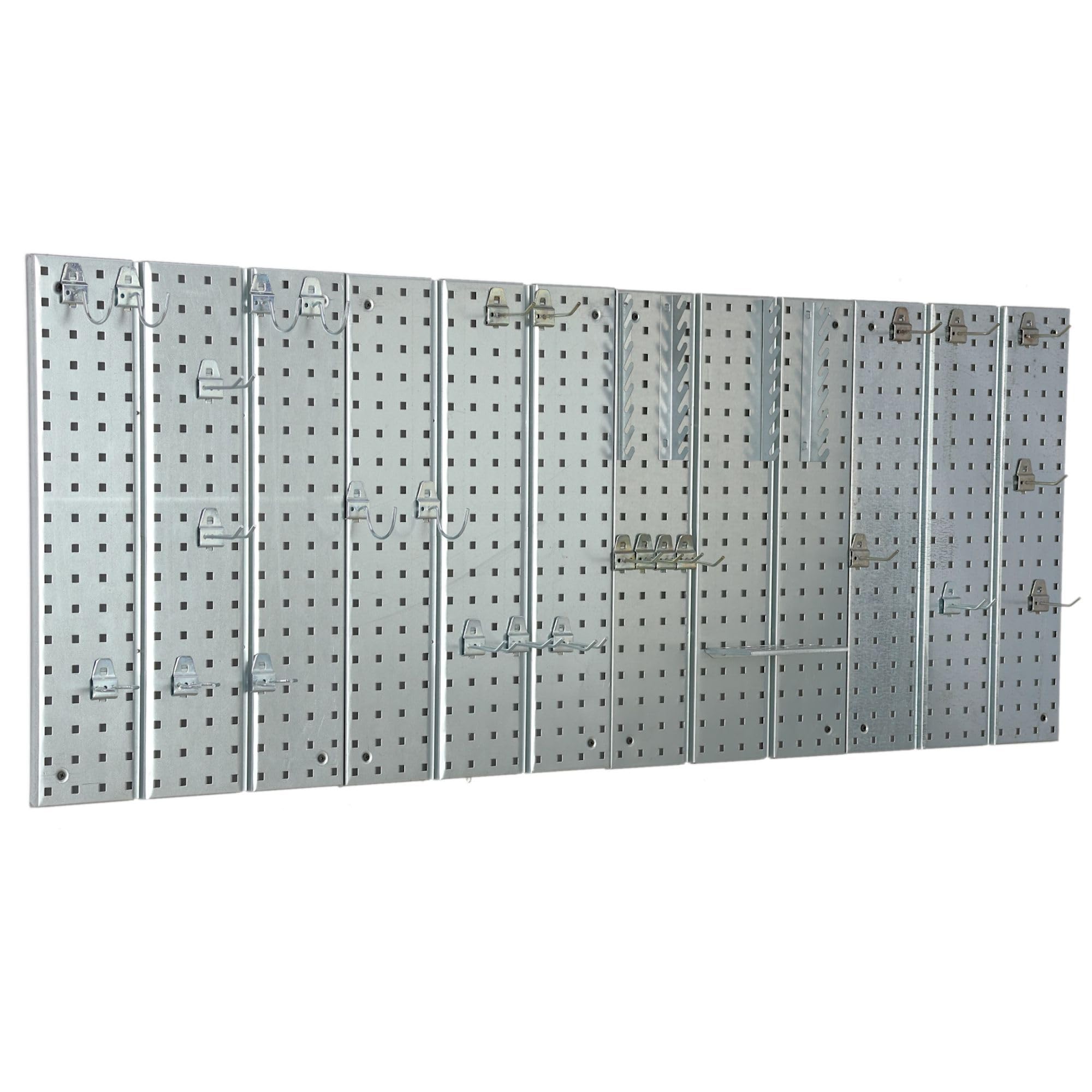 Pared de herramientas de metal, 155 x 72 cm, sistema de almacenamiento con soporte para herramientas, gancho para herramientas, tabla de agujeros, taller, garaje, herramientas eléctricas, pared