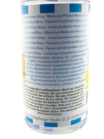 Tropical Velvet Bliss - مركّز بنكهة فاكهة العاطفة والخوخ والمانجو والفانيليا - نباتي - ساسامي - 10 مل