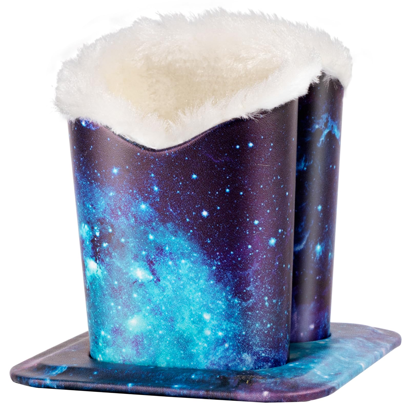 Plush Fluffy Lined Double Eyeglasses Holder Stand Protective Glasses Holder Case Rests Securely on Desk or Nightstand
