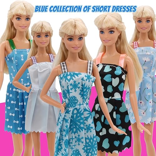 Miniatura 4 de ZTWEDEN La ropa de muñeca para muñecas de 12 pulgadas contiene 13 piezas de vestidos de fiesta, 2 vestidos de novia para muñeca de 11.8 in, muñeca