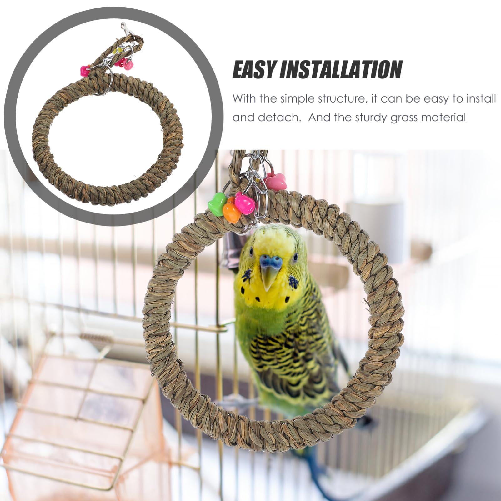 BESPORTBLE 5pezzi Altalena Decorativa Per Pappagalli Trespolo Da Appendere Per Uccelli Gioco Divertente e Resistente Per Parrocchetti e Cockatiel Accessorio Per Benessere Degli Uccelli