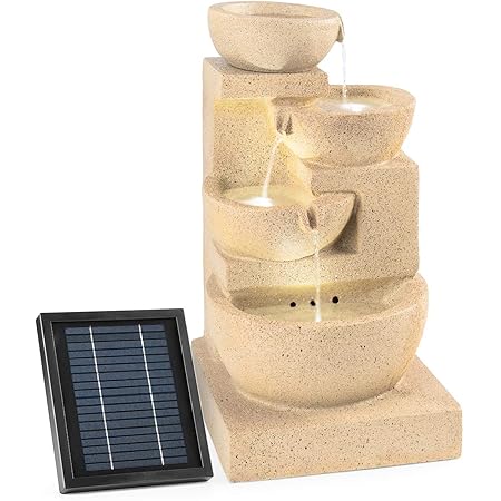 Fontana Da Giardino Victoria Con Luci LED - Cascata In Poliresina 48,5cm Per Interni Ed Esterni - Foto 8