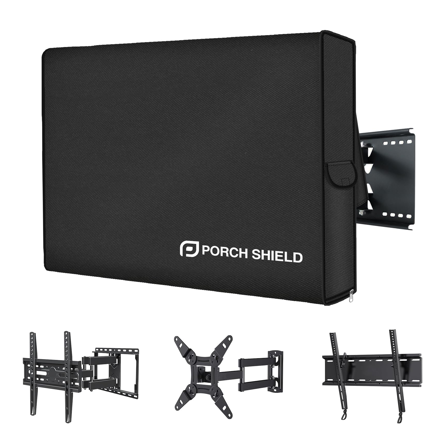Porch Shield 26-32 inches Outdoor TV Cover - Upgrade Fully Cover TV Weatherproof Protector for LCD, LED, Compatible with Wall Mounts and Stands (Black