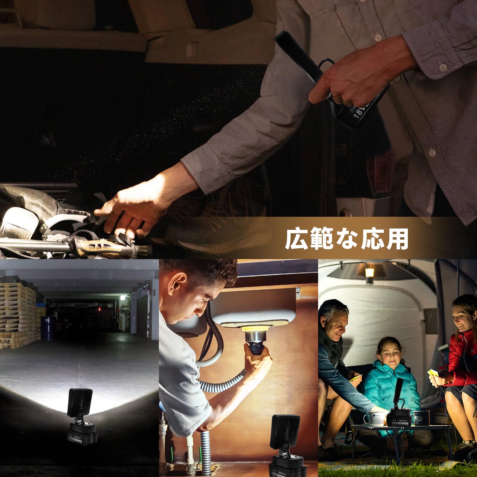 Amazon.co.jp: KINGTIANLE LED投光器 作業灯 ワークライト マキタ 18V