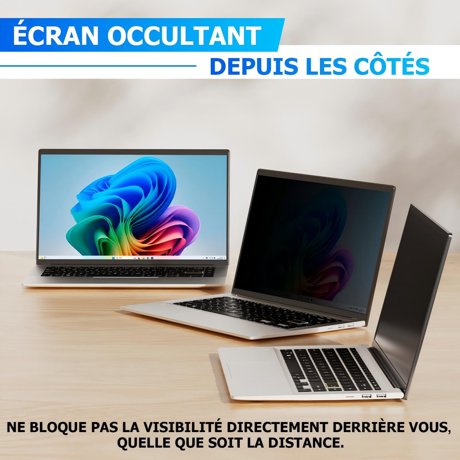Filtre de Confidentialité 14 Pouces 16:10 Amovible Anti-Lumière Bleue Anti-éblouissement pour Ordinateur Portable