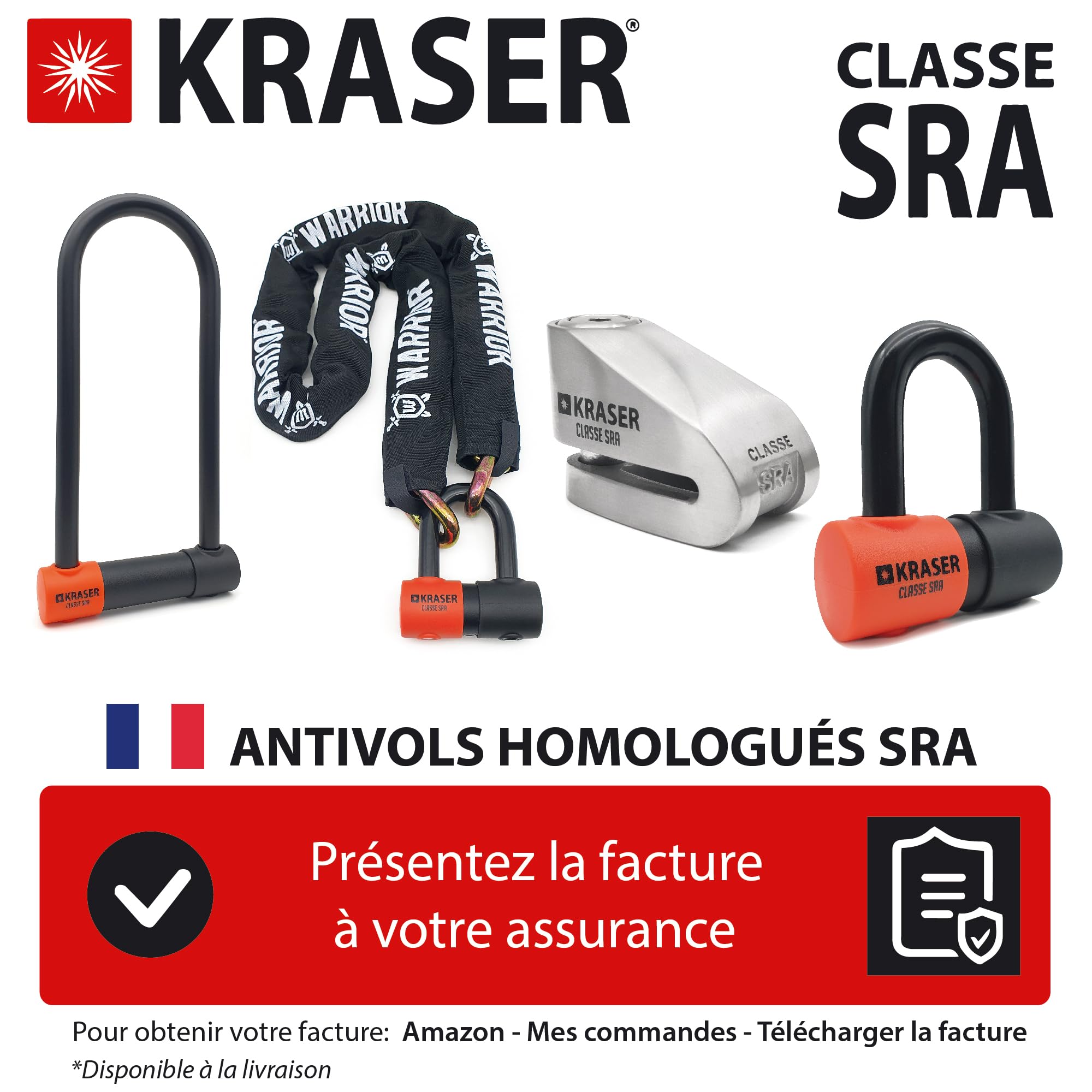 KRASER KR110S SRA Zatwierdzone Disc Kłódka Antykradzieżową Tarcza hamulcowa motocykla 10 mm Podwójne zamknięcie, 3 klawisze + kabel przypomnienia