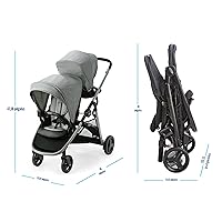 Vista 8 de Graco Ready2Grow LX 2.0 - Cochecito doble con opciones de asiento de banco y plataforma de pie, Clark