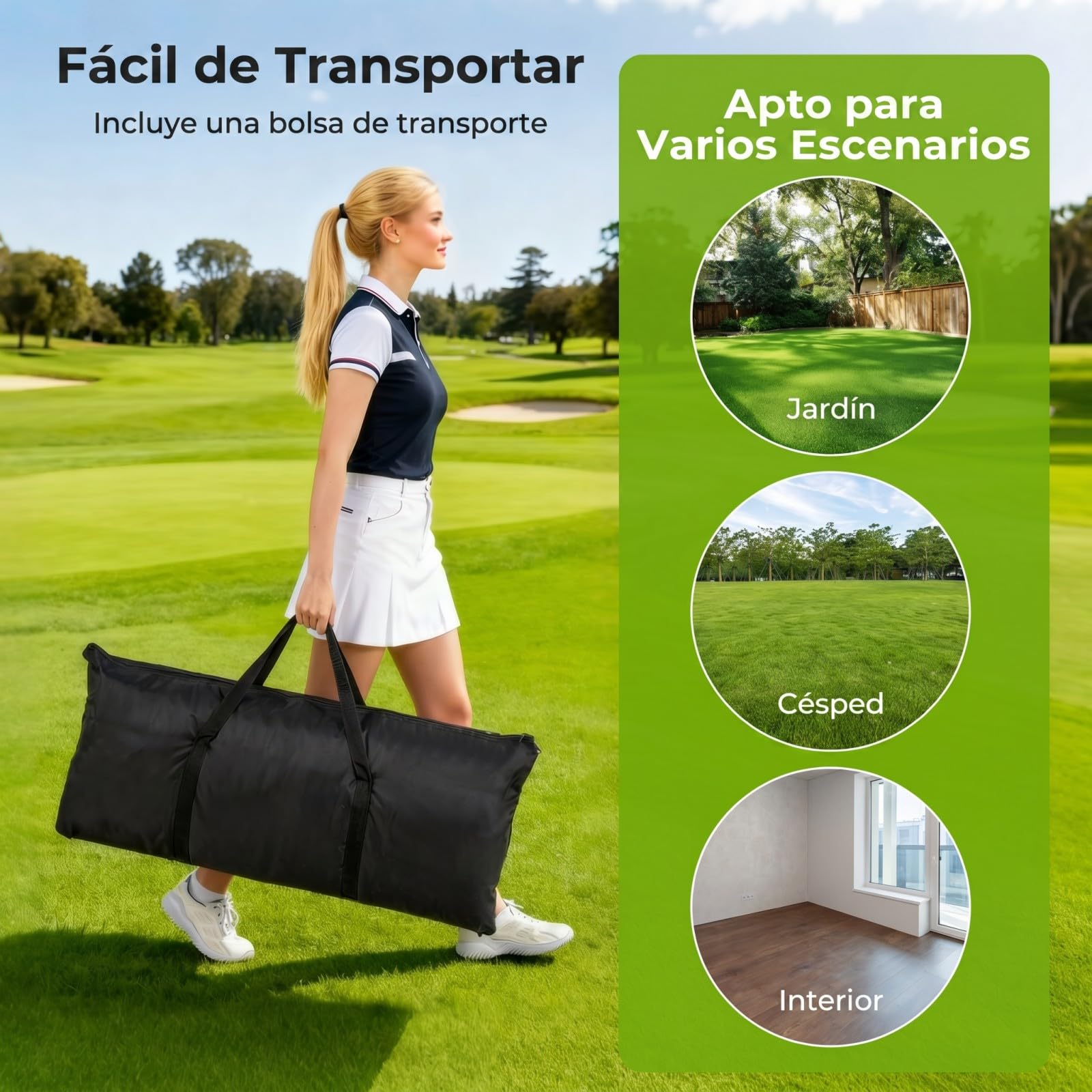 COSTWAY Red de Práctica Golf, Redes Laterales Desmontables