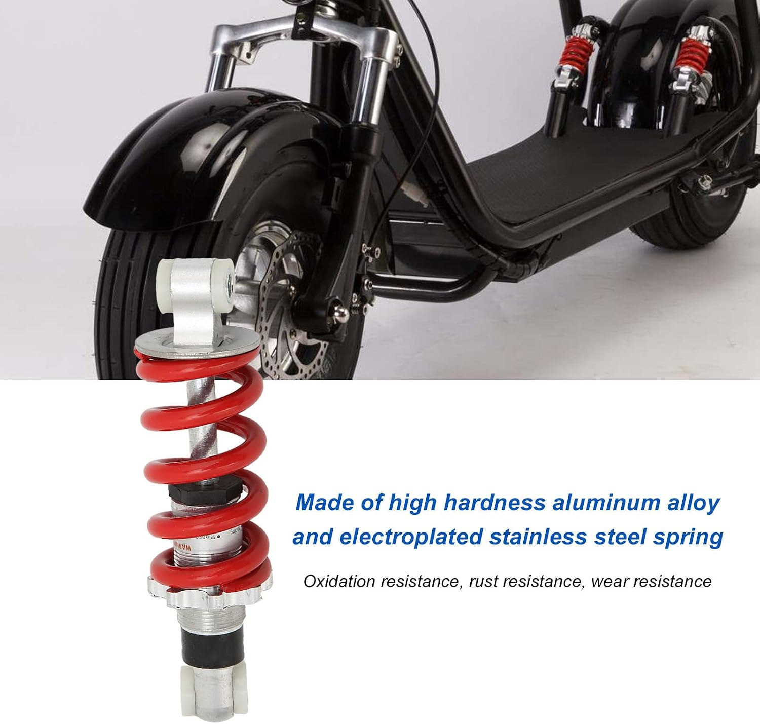 150mm/5.91in Universal Motorcycle/ATV Shock Absorber 750LBS Load Adjustable Spring Design for Electric Vehicle, Scooter, Moped, Mini Motorcycle