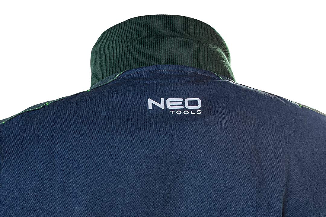 NEO TOOLS Veste de travail premium 62 % coton, 35 % polyester, 3 % élasthanne 2570 g/m² Taille XS à 3XL avec coudes et épaules en Cordura Col haut et poignets élastiques