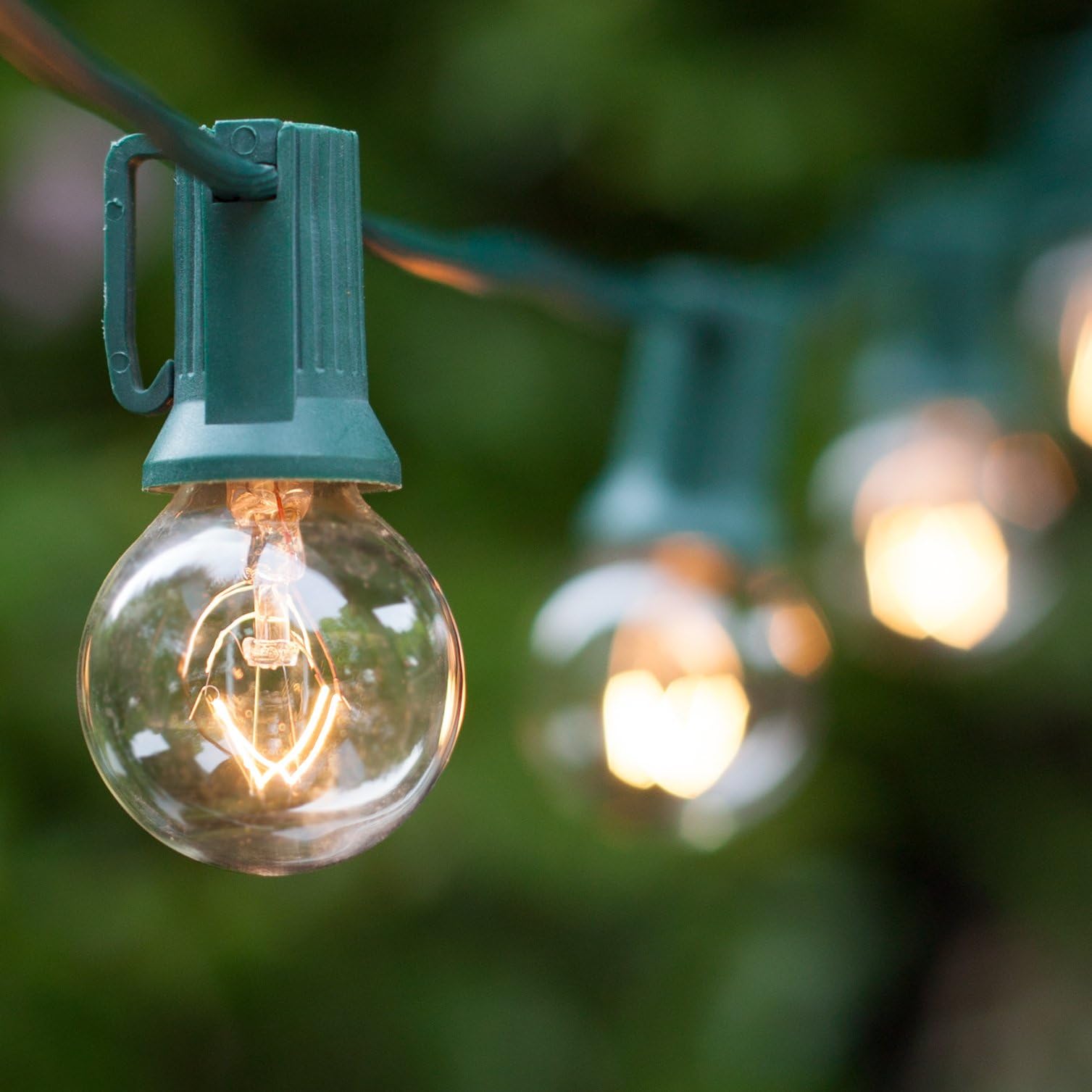25 Feet G40 String Lights with 25 Globe Lights for Indoor Outdoor Use - Perfect for Wedding, Bedroom, Patio Lights by Noza Tec (Green)
