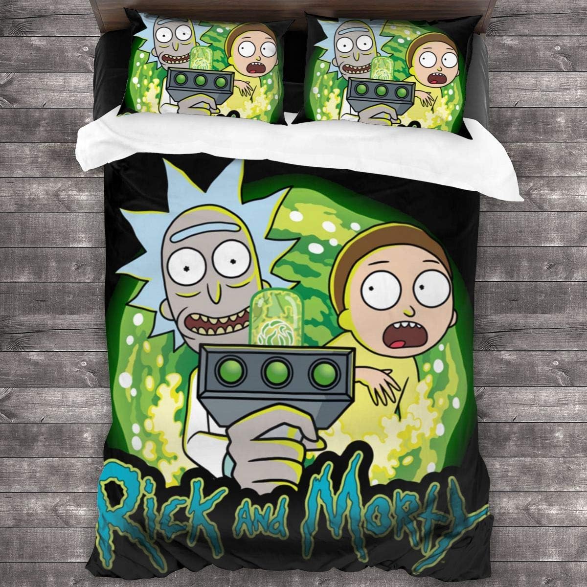 N/C Rick N Morty 3Piece Bedding Set 86"X70" Home & Kitchen