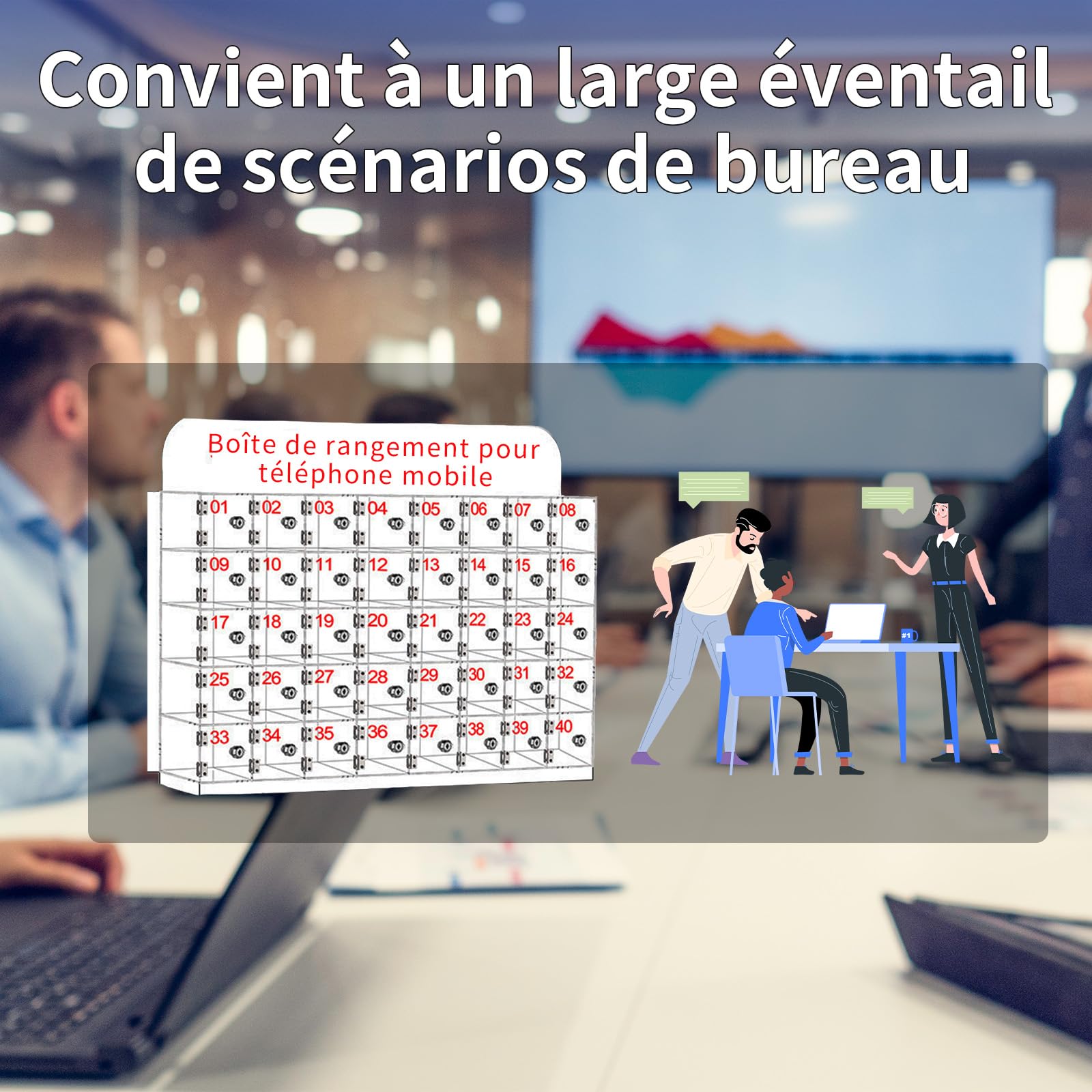 SDdPulse Taquillas acrílicas portátiles con llave segura para aulas, salas de conferencias y fábricas, ideal para teléfonos y artículos personales, 40 gitter-18 x 10 x 10 cm