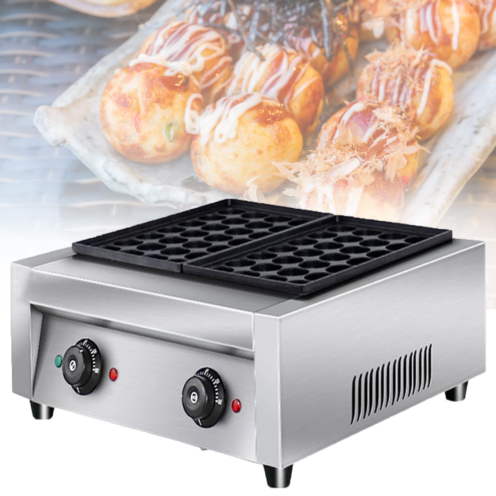 Takoyaki elettrico commerciale, 4000 W ad alta potenza per palline di polpo fai da te, ideale per ristoranti, strade alimentari e uso domestico