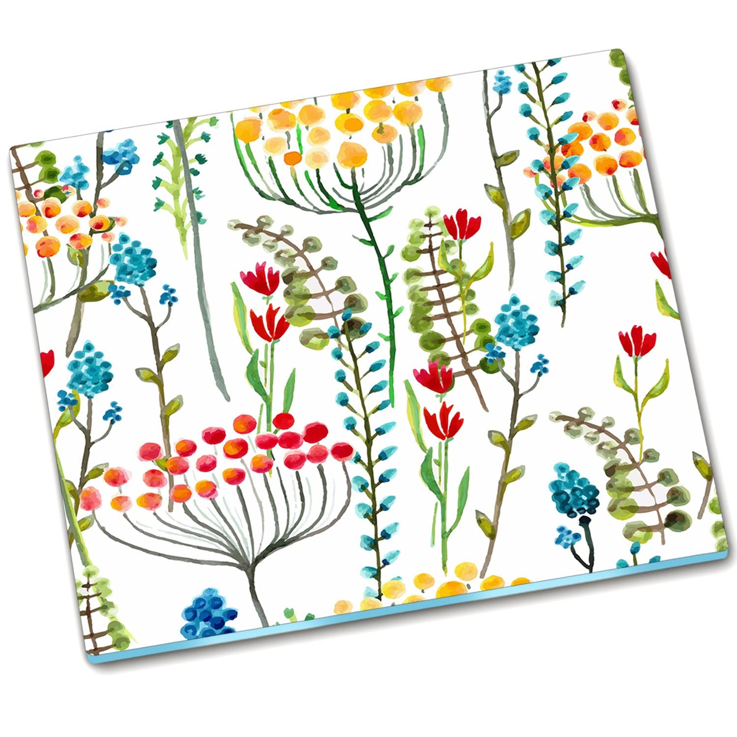 Plaque de poêle en verre motif fleurs Décormat 60x52 cm pour sublimer votre plan de travail