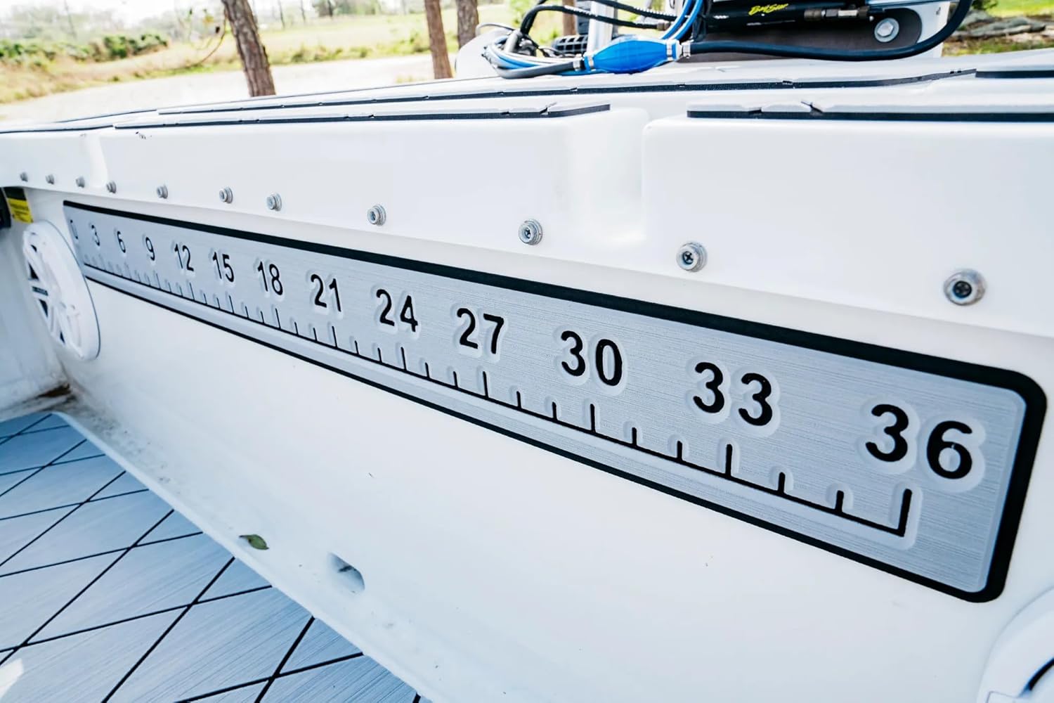 SeaDek Fishing Ruler | Fish Ruler Perfect Boats, Coolers & Kayaks | 36" Fishing Measurement Tool | Fishing Accessories | 3M Adhesive Backing (Mocha/Black)