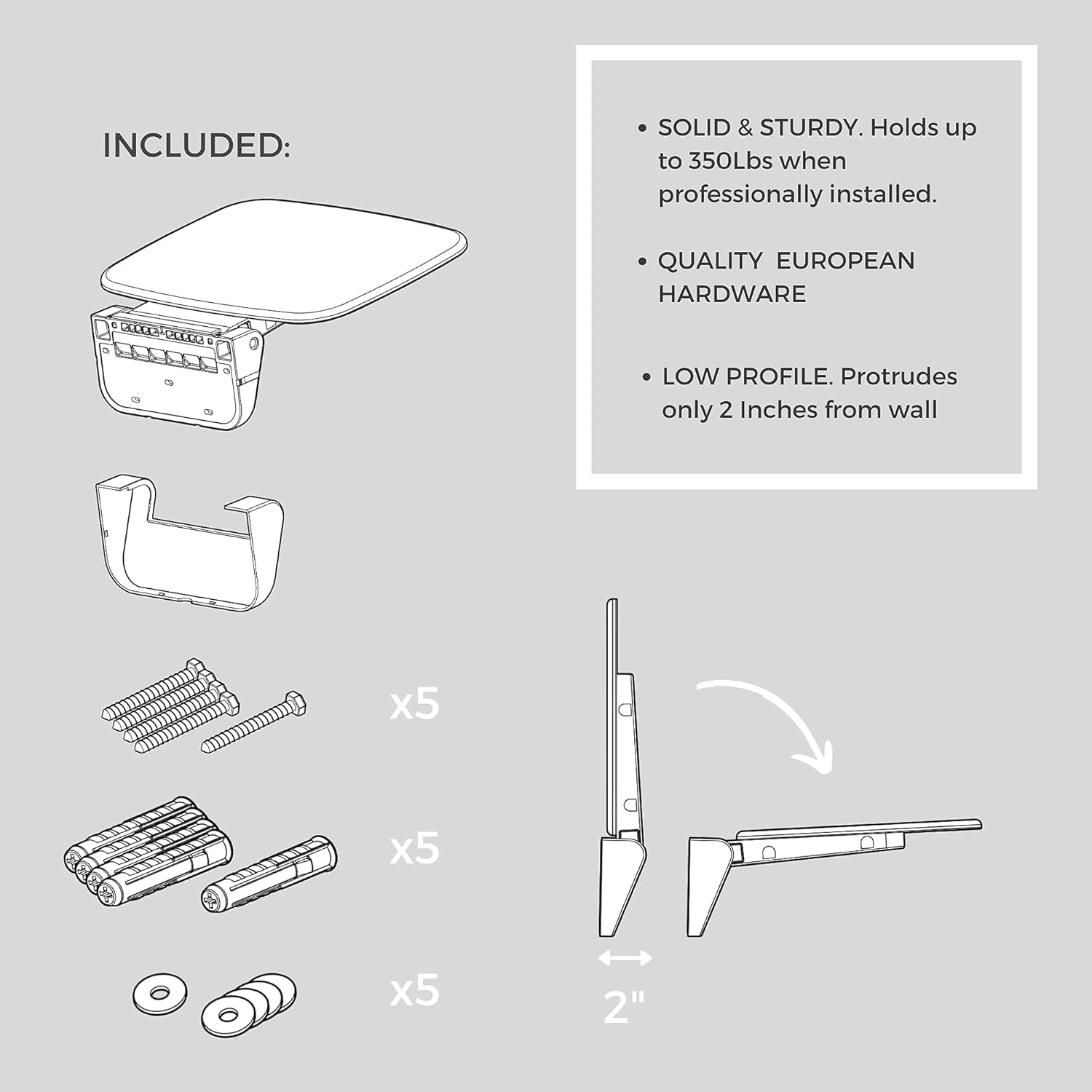 White and Silver Wall Mounted Folding Shower Seat