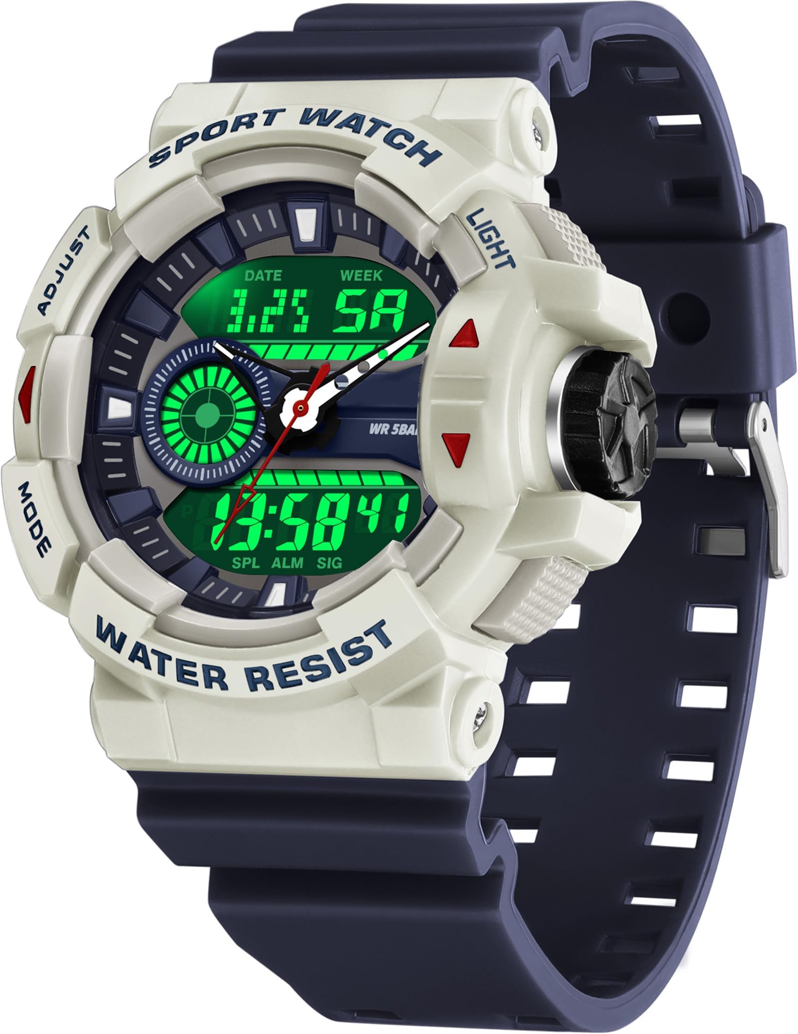 Orologio digitale da uomo, militare, per attività all'aperto, digitale, orologio da polso da uomo, orologio tattico, 5 ATM, impermeabile, analogico, digitale, militare, per uomini, cronometro, ragazzi