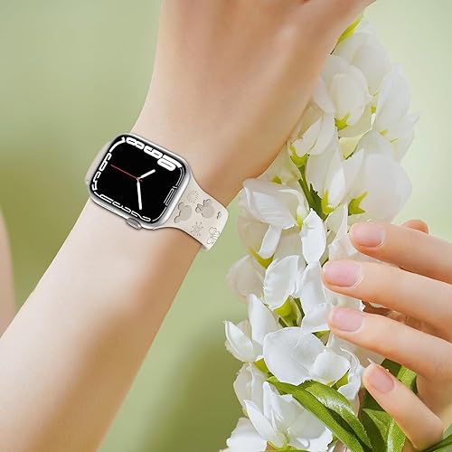 Miniatura 5 de Paquete de 4 correas de silicona grabadas compatibles con Apple Watch de 1.575 pulgadas, 1.496 pulgadas, 1.614 pulgadas, 1.654 pulgadas, 1.732