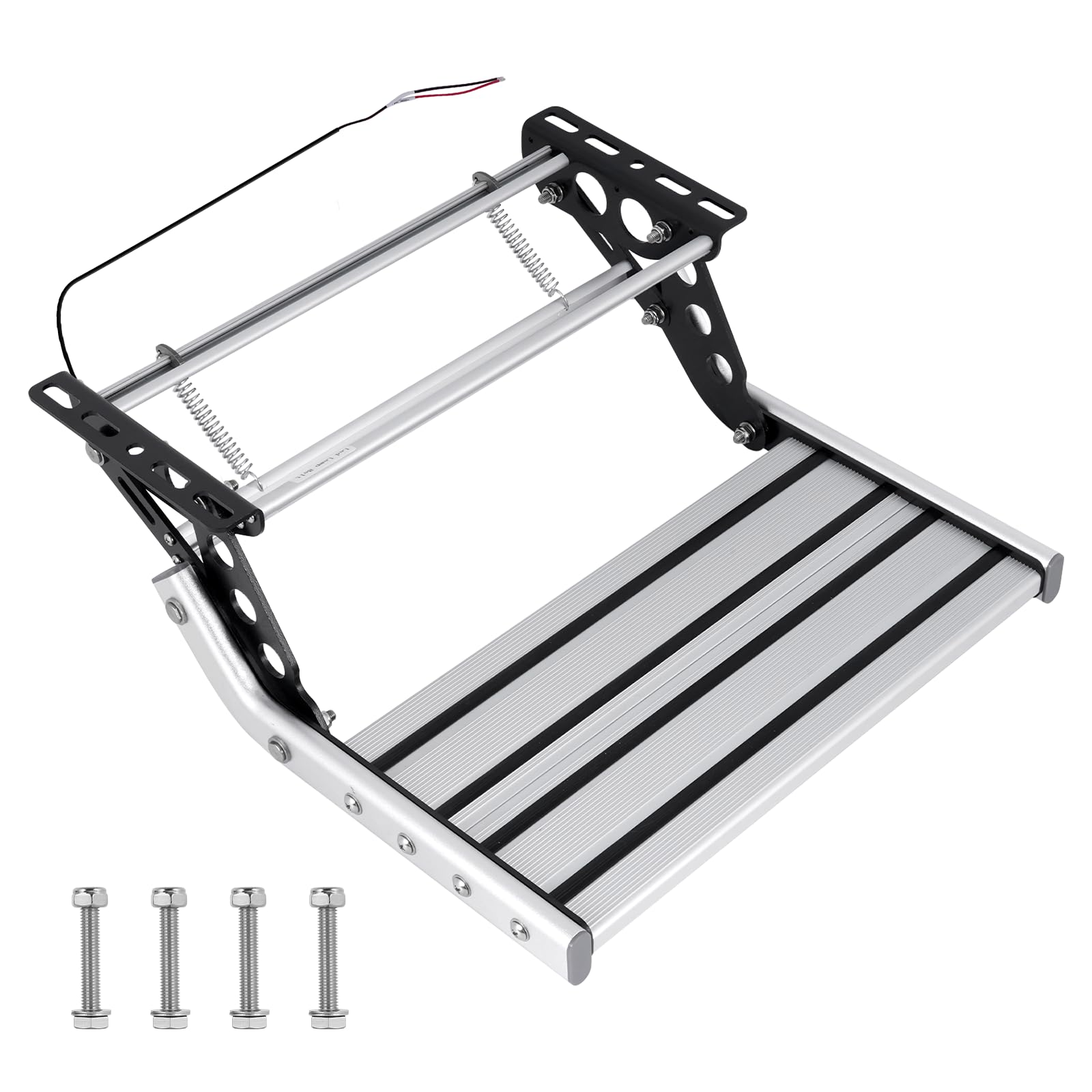 YUCHENGTECH Escalón Plegable para Autocaravana Aluminio Retráctil Antideslizante Soporta 150 kg para Caravanas, Furgonetas Camper y Remolques
