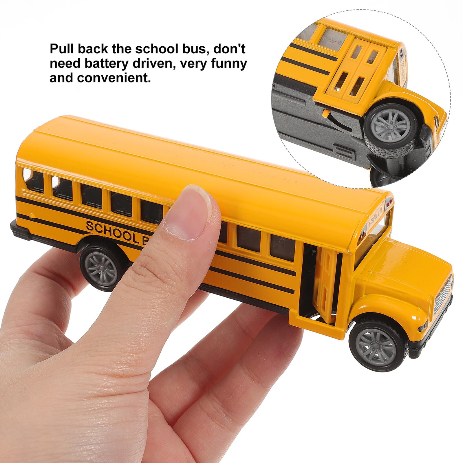 GARVALON Jouet de Bus Scolaire Miniature Jaune en Alliage 2 Pièces