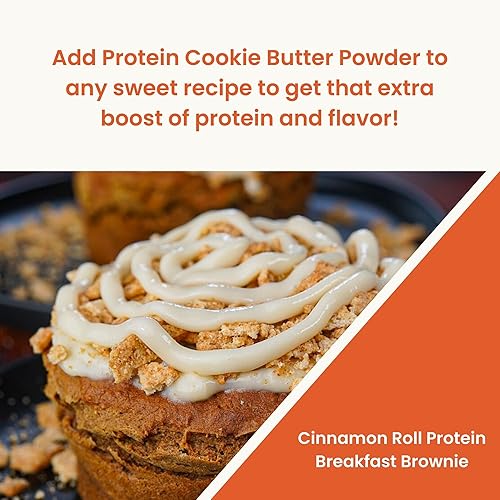 Miniatura 5 de Flexible Dieting Lifestyle Mantequilla de galleta en polvo de proteína de suero  Rollo de canela esmerilado  Apto para dieta cetogénica, baja en