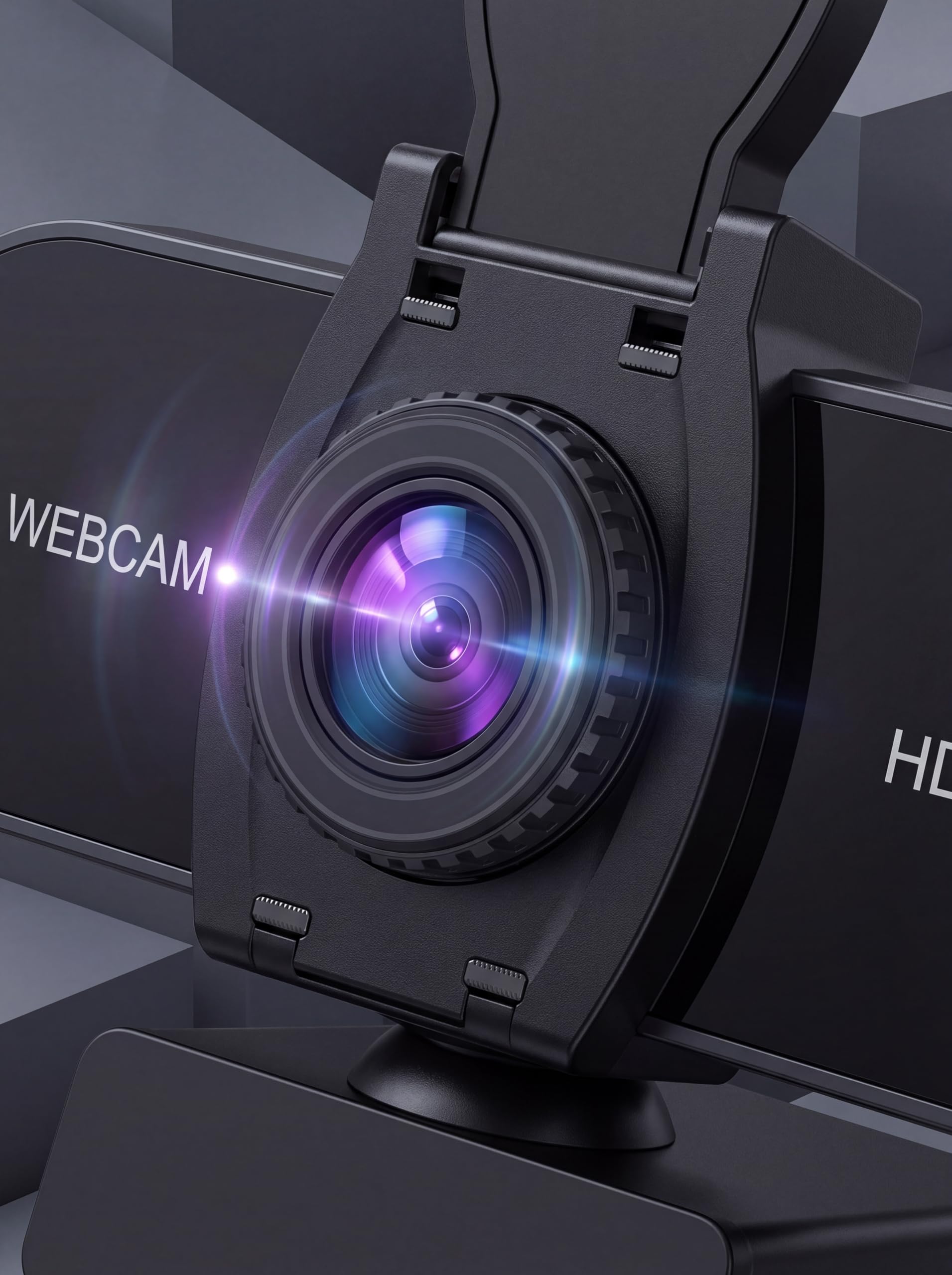 Webcam HD 2K P con messa a fuoco automatica con microfono, cancellazione del rumore, copertura della privacy, obiettivo grandangolare, correzione automatica della luce, webcam USB Plug & Play, per