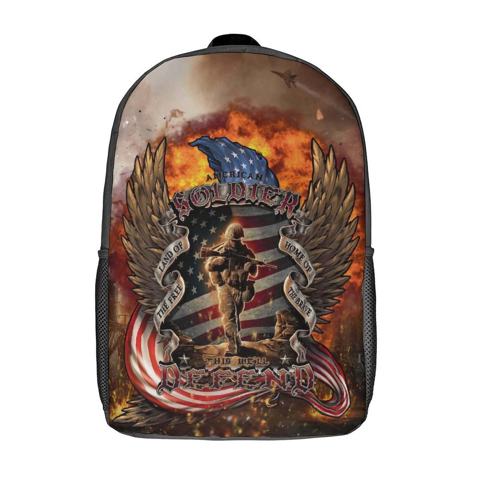 American Soldier Backpacks Travel Daypack Hero Soldier Backpack Casual Lightweight Laptop Backpack Travel Hiking Camping Daypack