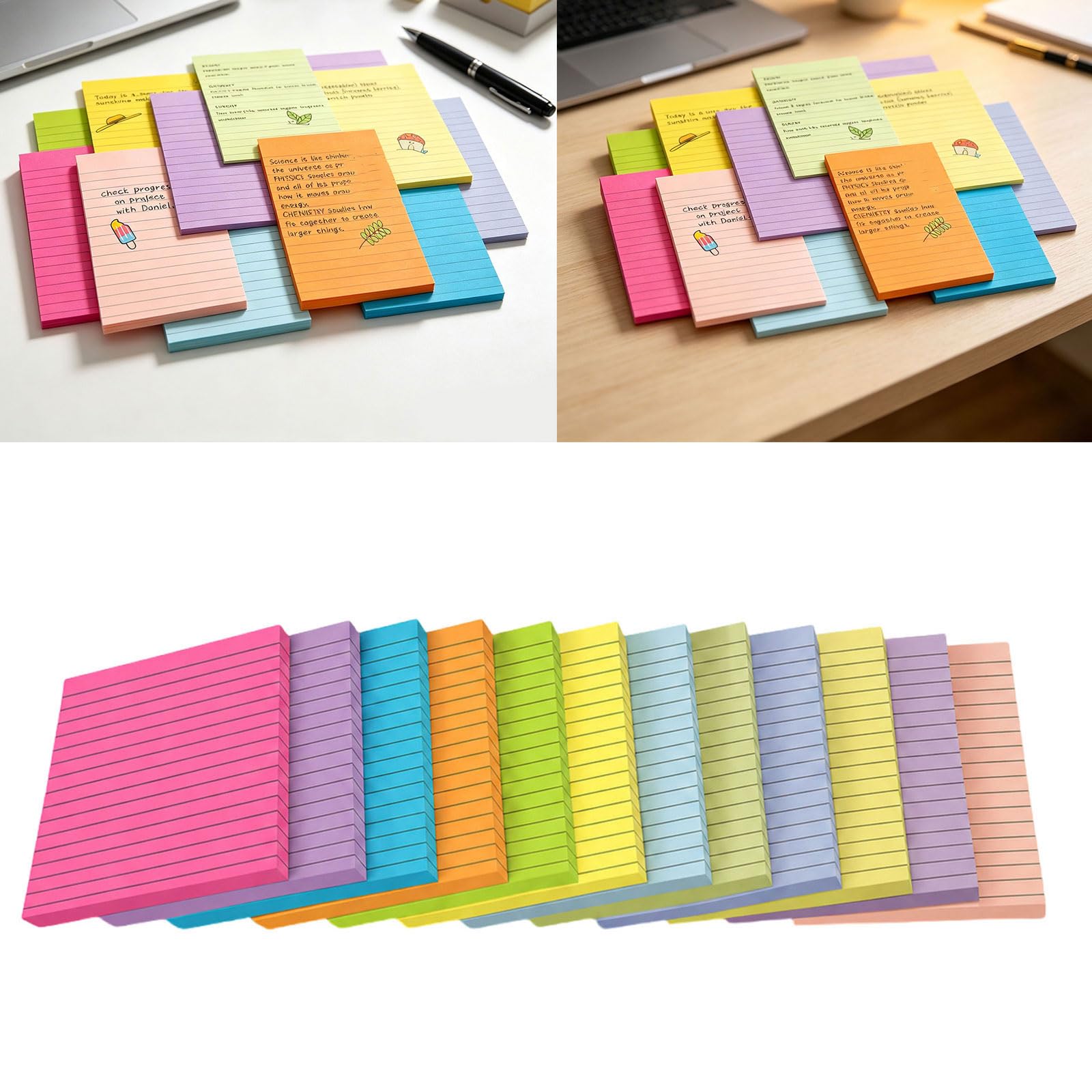 Blocs de notas adhesivos para etiquetas de archivos, notas, A
