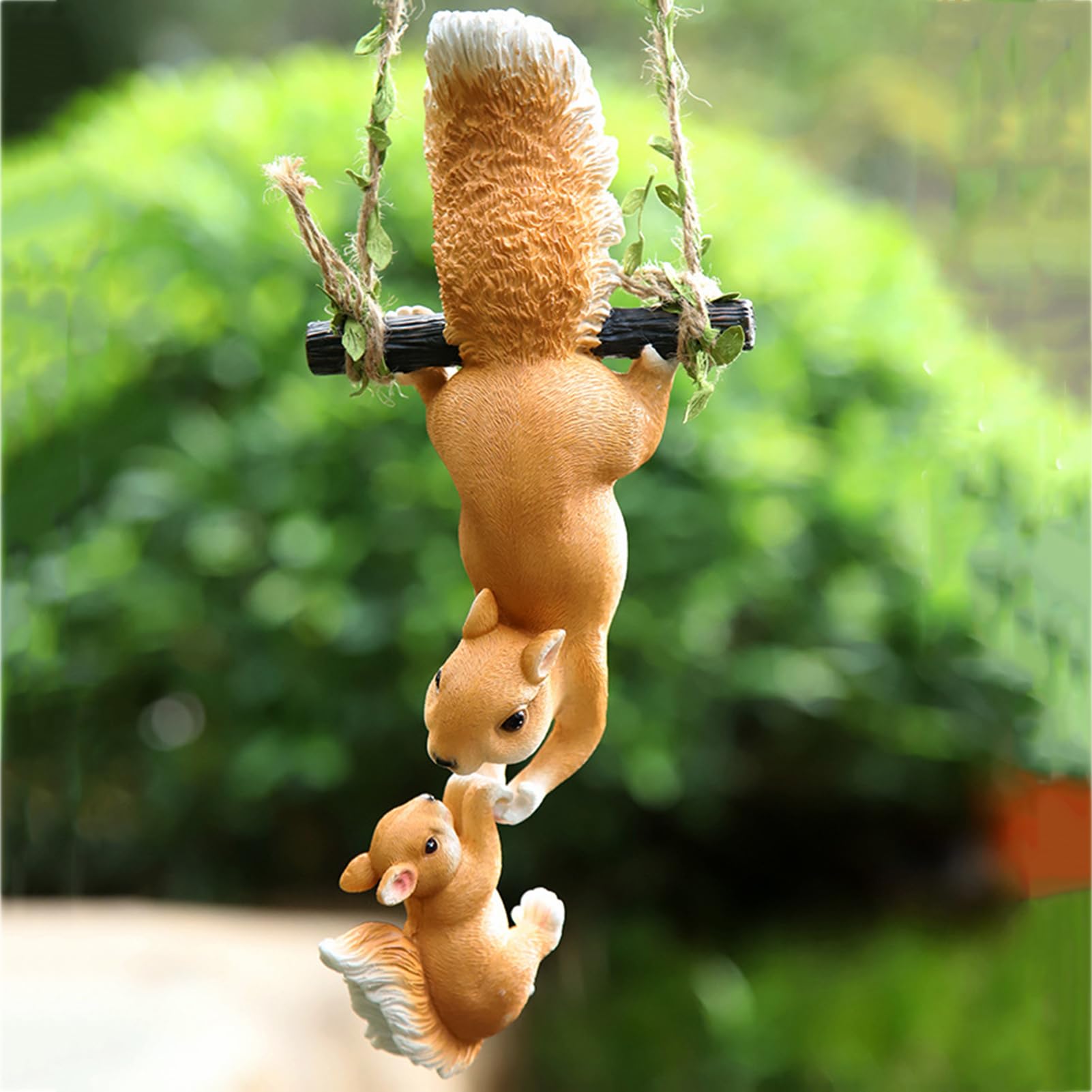 Otzoan Mini Eichhörnchen Gartenfiguren Aus Harz – 2-teiliges Set, Wasserfest & Handbemalt