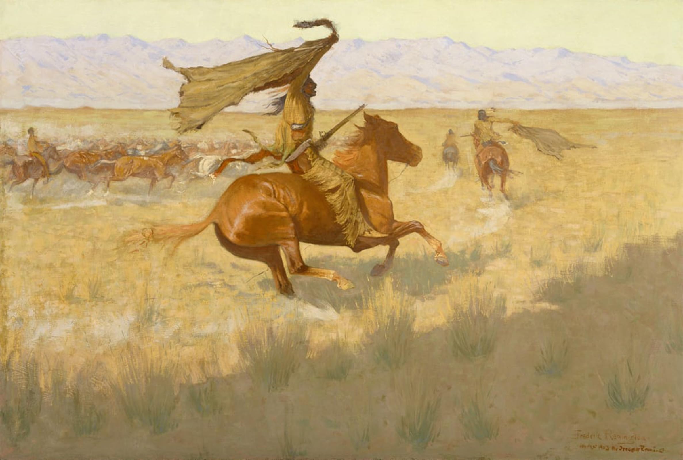 Serendipitp No Frame Aesthetic Poster Photo Wall Print Retro Picture Change Of Ownership By Frederic Remington Modern Wall Artwork For Home Decor 60X90cm