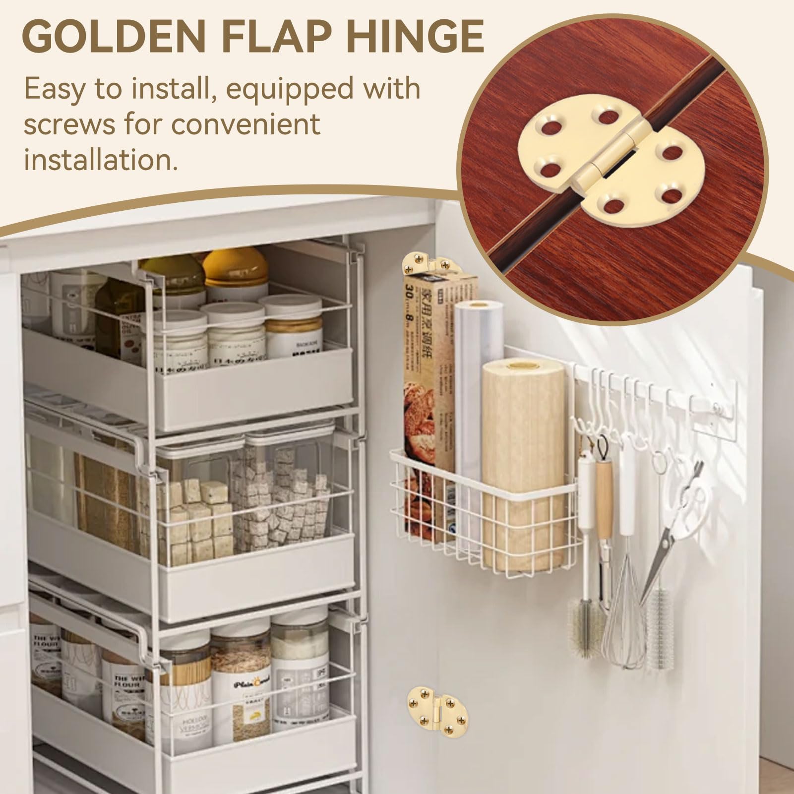 Lot De 2 Charnières En Cuivre à 180 Degrés Avec Vis, Charnières De