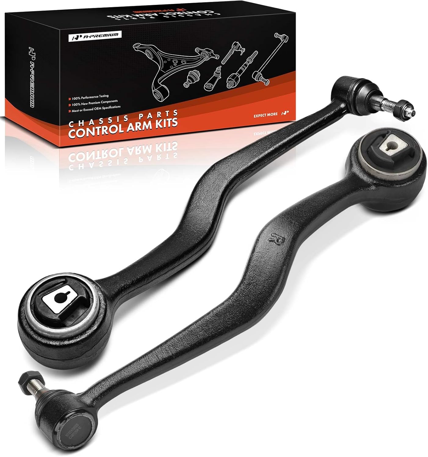 A-Premium 2 x Front Forward Lower Control Arms, with Ball Joint & Bushing, Compatible with Pontiac G8 2008 2009